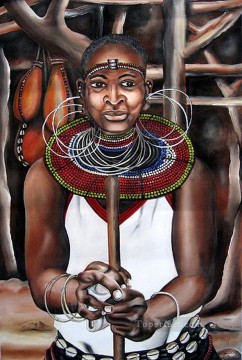 Jared Tugen Femme de l’Afrique Peinture à l'huile
